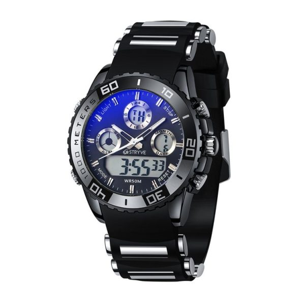 STRYVE S8023 Sports Watch Nights Light Waterproof Timing Alarm Men Watch (Black) - Image 2