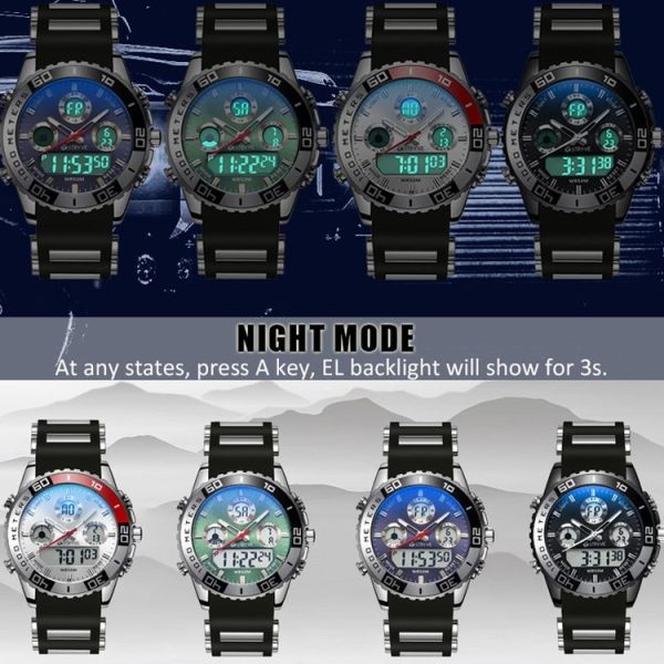 STRYVE S8023 Sports Watch Nights Light Waterproof Timing Alarm Men Watch (Black) - Image 7