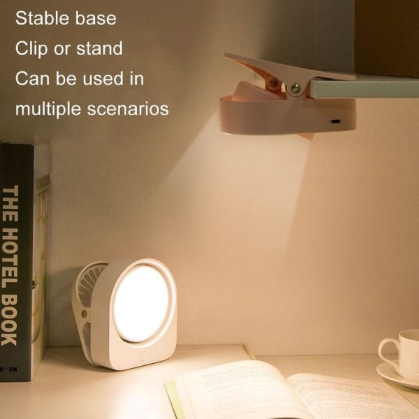 Eye-care Study Desk Lamp Dormitory Bedside Reading Rechargeable Clip-On Night Lamp (White) - Image 2