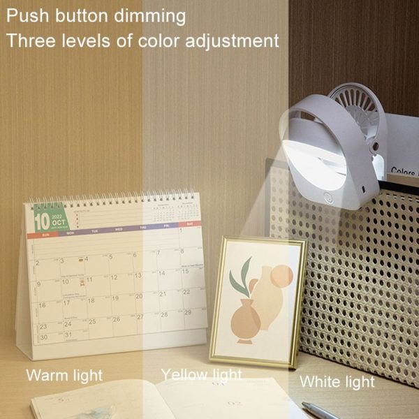 Eye-care Study Desk Lamp Dormitory Bedside Reading Rechargeable Clip-On Night Lamp (White) - Image 3