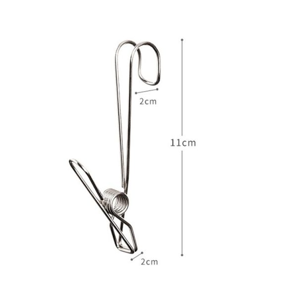 12pcs With Long Tail Clothes Drying Clip Stainless Steel Ribbon Hook Hanging Clip - Image 2