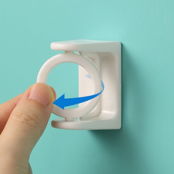 2pcs / Pack Turnable Circle Triangle Ring Telescopic Rod Hook Props Fixed Bracket, Color: White Adhesive Model - Image 3