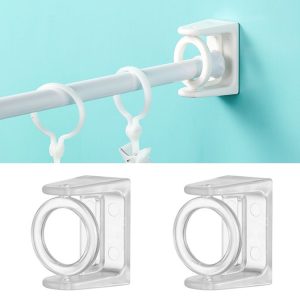 2pcs / Pack Turnable Circle Triangle Ring Telescopic Rod Hook Props Fixed Bracket, Color: Transparent Adhesive Model