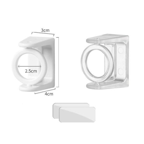 2pcs / Pack Turnable Circle Triangle Ring Telescopic Rod Hook Props Fixed Bracket, Color: Transparent Adhesive Model - Image 2