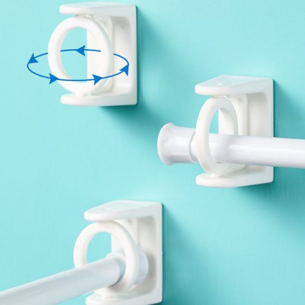 2pcs / Pack Turnable Circle Triangle Ring Telescopic Rod Hook Props Fixed Bracket, Color: Transparent Adhesive Model - Image 4
