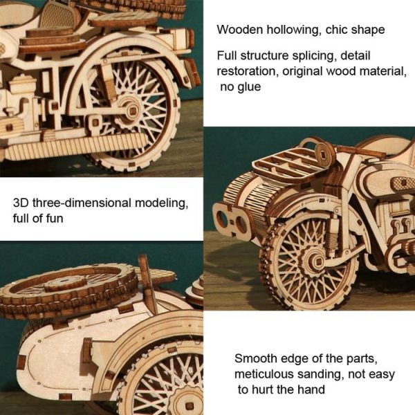 LG834 Tricycle Boat 3D Wooden Puzzle Educational Toys DIY Handmade Ornaments - Image 3