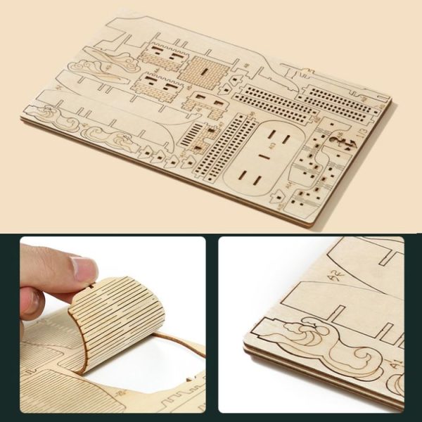 LG807 Ocean Sailboat 3D Wooden Puzzle Children Educational Toys DIY Handmade Ornaments - Image 4