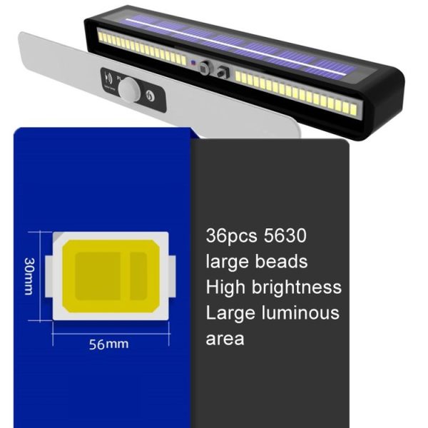TX-200 Solar Landscape Waterproof Decoration Staircase Light Human Body Induction Lamp, Color: Black Shell White Light+Bracket - Image 11