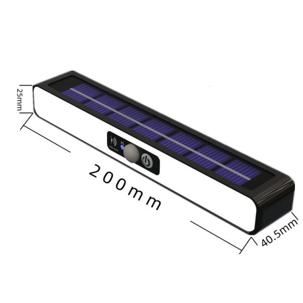 TX-200 Solar Landscape Waterproof Decoration Staircase Light Human Body Induction Lamp, Color: Black Shell White Light+Bracket - Image 4