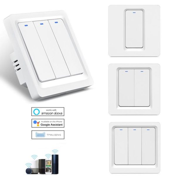 Tuya ZigBee Smart Single-fire Zero-fire Sharing Switch Phone Control Voice Panel EU Plug, Spec: 1 Button - Image 2