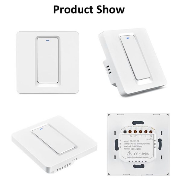 Tuya ZigBee Smart Single-fire Zero-fire Sharing Switch Phone Control Voice Panel EU Plug, Spec: 1 Button - Image 3