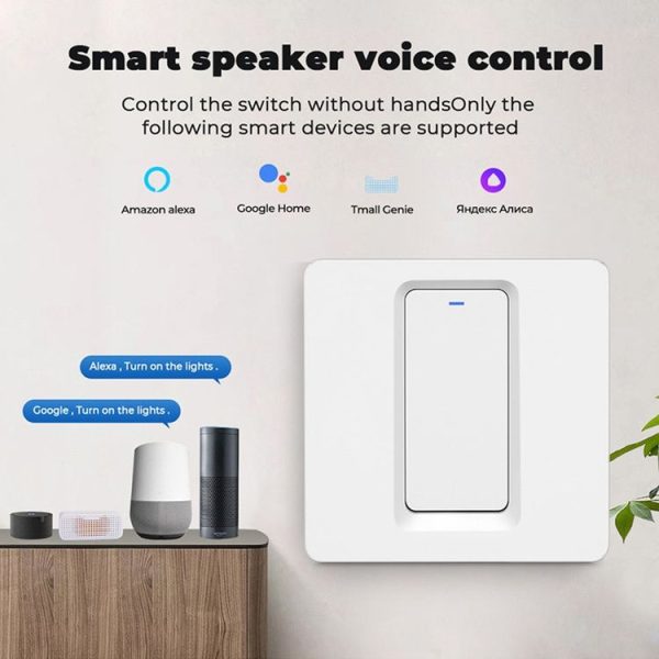 Tuya ZigBee Smart Single-fire Zero-fire Sharing Switch Phone Control Voice Panel EU Plug, Spec: 1 Button - Image 7