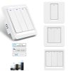 Tuya ZigBee Smart Single-fire Zero-fire Sharing Switch Phone Control Voice Panel EU Plug, Spec: 2 Buttons - Image 2
