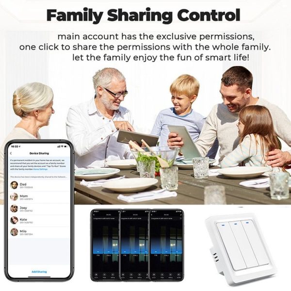 Tuya ZigBee Smart Single-fire Zero-fire Sharing Switch Phone Control Voice Panel EU Plug, Spec: 2 Buttons - Image 6
