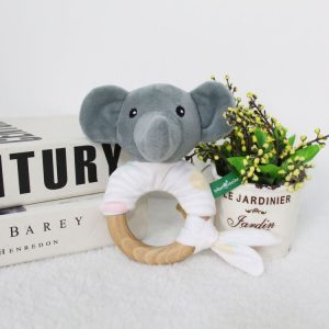 Baby Hand Rattles Toys Hand Grip Stick Newborn Soothing Toys, Style: Little Grey Elephant