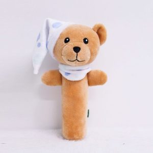 Baby Hand Rattles Toys Hand Grip Stick Newborn Soothing Toys, Style: Sleep Bear Blue Bibi Style