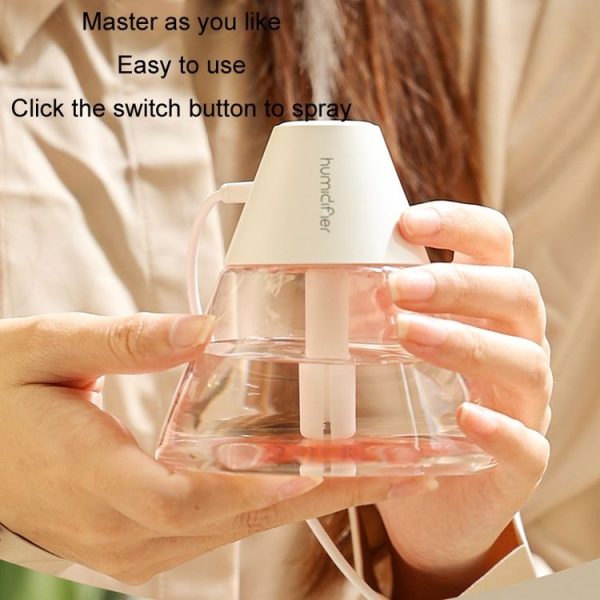 Household Desktop Mini Volcano Humidifier Air Purifier (White) - Image 4