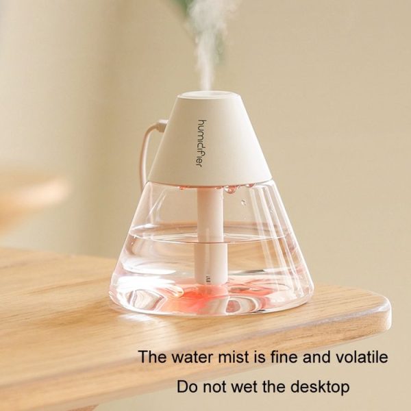 Household Desktop Mini Volcano Humidifier Air Purifier (White) - Image 5