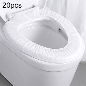 20pcs Paste Portable Waterproof Non-woven Disposable Toilet Seat Cover (White)