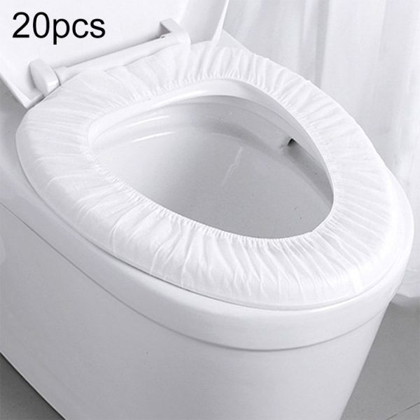 20pcs Paste Portable Waterproof Non-woven Disposable Toilet Seat Cover (White)