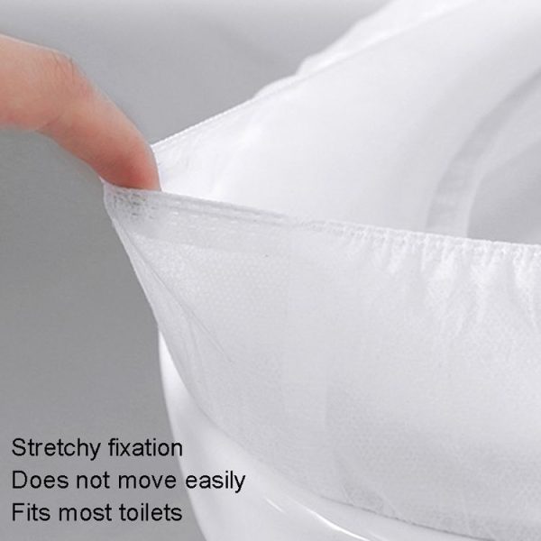 20pcs Paste Portable Waterproof Non-woven Disposable Toilet Seat Cover (White) - Image 4