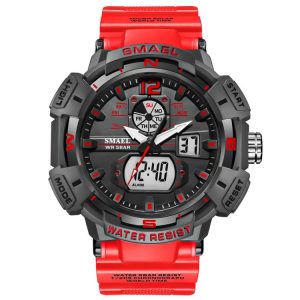 SMAEL 8045 Outdoor Waterproof Time Sports Luminous Dual Display Watch (Red)