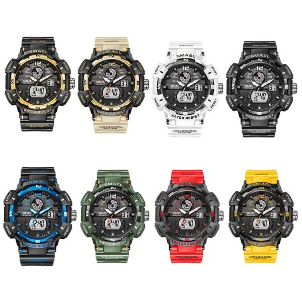 SMAEL 8045 Outdoor Waterproof Time Sports Luminous Dual Display Watch (Red) - Image 2