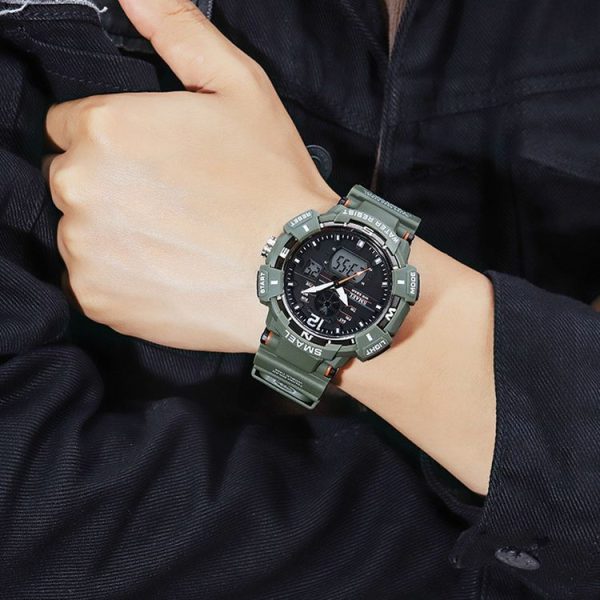 SMAEL 8045 Outdoor Waterproof Time Sports Luminous Dual Display Watch (Red) - Image 8