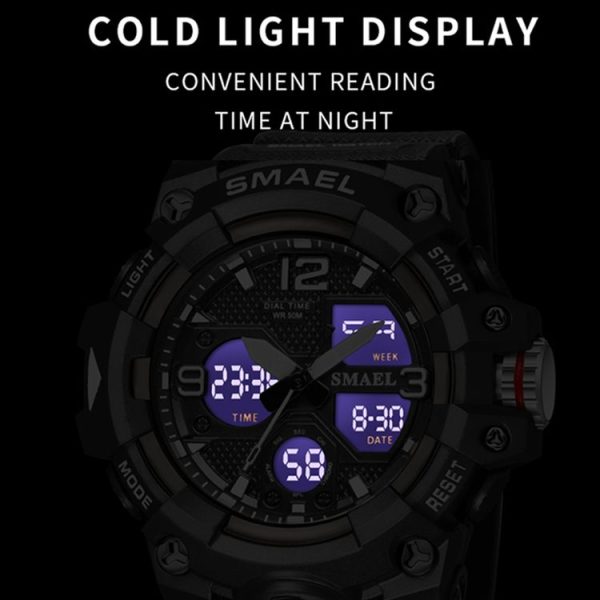 SMAEL 8008 Outdoor Sports Multifunctional Waterproof Luminous Men Watch (Black Blue) - Image 5
