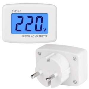 DM55-1 AC 110V- 220V LCD Digital Voltmeter Voltage Tester Detector Meter EU Plug
