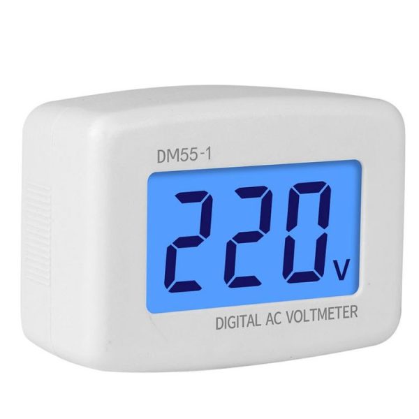 DM55-1 AC 110V- 220V LCD Digital Voltmeter Voltage Tester Detector Meter EU Plug - Image 3