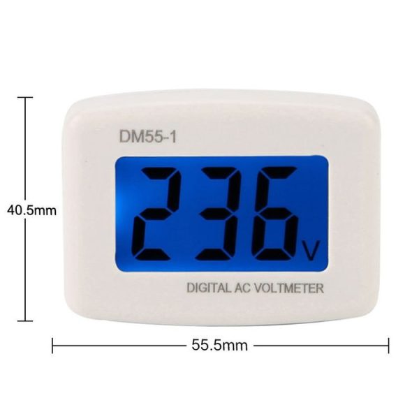 DM55-1 AC 110V- 220V LCD Digital Voltmeter Voltage Tester Detector Meter EU Plug - Image 4