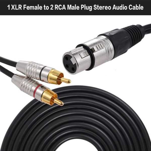 XLR Female To 2RCA Male Plug Stereo Audio Cable, Length: 1.5m - Image 2