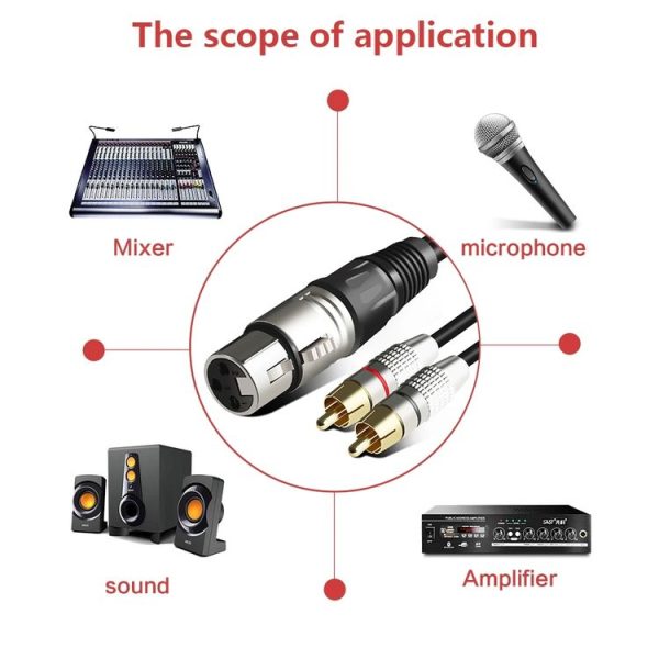 XLR Female To 2RCA Male Plug Stereo Audio Cable, Length: 1.5m - Image 8