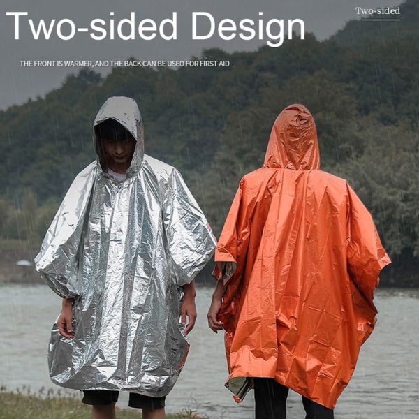 Outdoor Cycling Thickened Reflective Windproof Multifunctional Raincoat (Orange) - Image 3