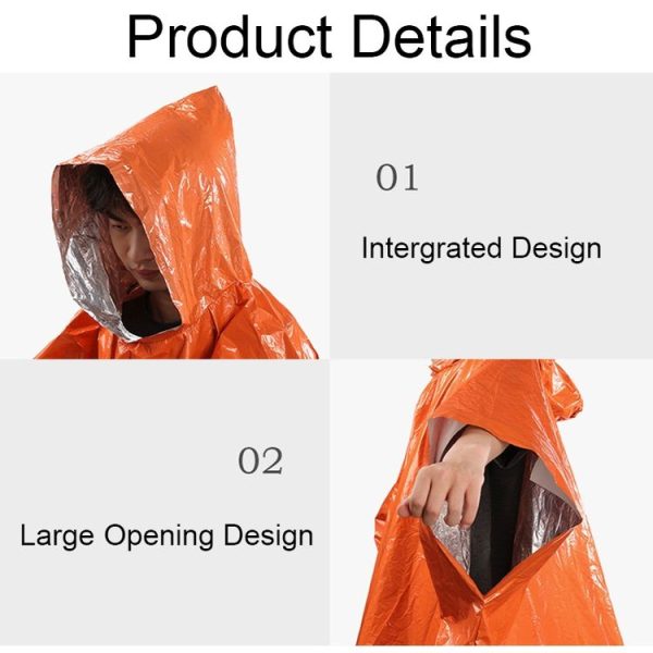 Outdoor Cycling Thickened Reflective Windproof Multifunctional Raincoat (Orange) - Image 6