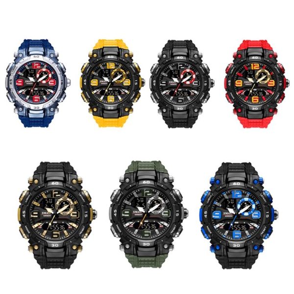 SMAEL 1921 Outdoor Sports Waterproof Men Luminous Time Watch Electronic Watch (Black Gold) - Image 2