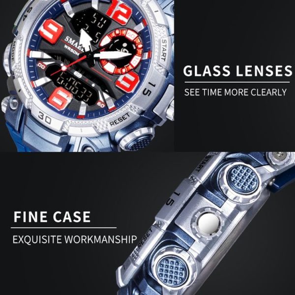 SMAEL 1921 Outdoor Sports Waterproof Men Luminous Time Watch Electronic Watch (Black Gold) - Image 3