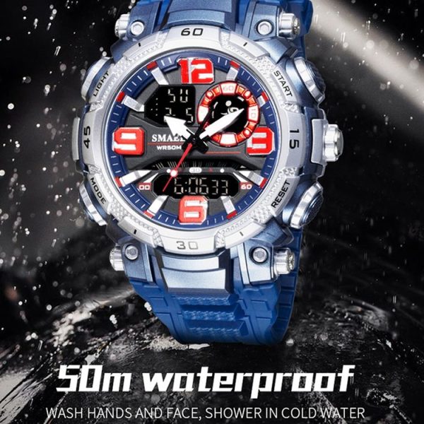SMAEL 1921 Outdoor Sports Waterproof Men Luminous Time Watch Electronic Watch (Black Gold) - Image 5