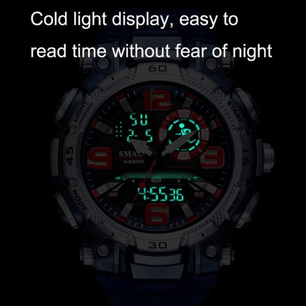 SMAEL 1921 Outdoor Sports Waterproof Men Luminous Time Watch Electronic Watch (Black Gold) - Image 6