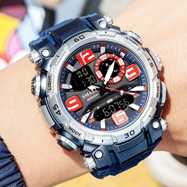 SMAEL 1921 Outdoor Sports Waterproof Men Luminous Time Watch Electronic Watch (Black Gold) - Image 7