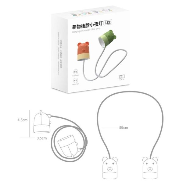 KD201 Portable Lamp Hanging Neck Reading LED Night Light, Style: Little Deer (Blue+Brown) - Image 3