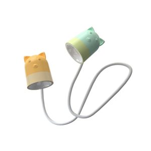 KD201 Portable Lamp Hanging Neck Reading LED Night Light, Style: Cat (Green+Yellow)
