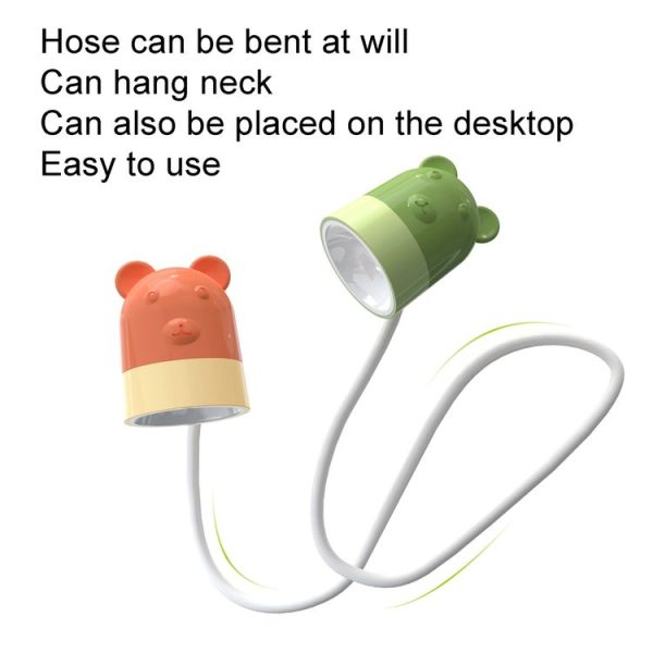 KD201 Portable Lamp Hanging Neck Reading LED Night Light, Style: Cat (Green+Yellow) - Image 4