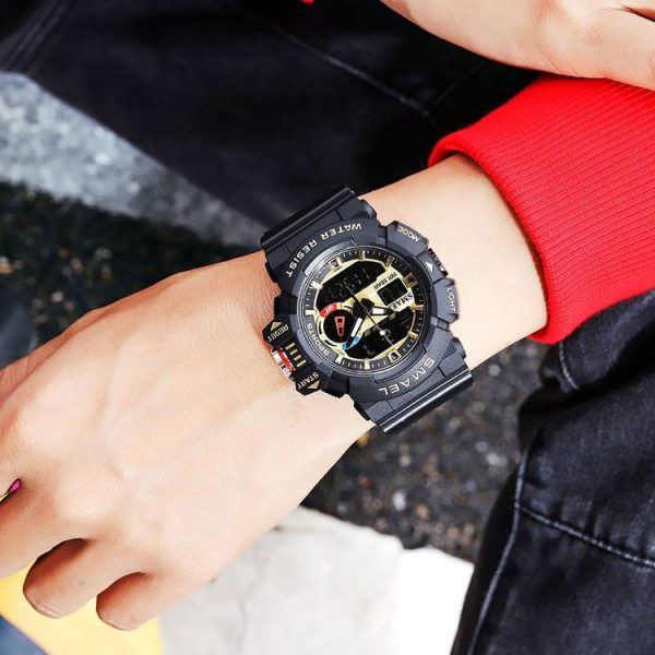 SMAEL 8043 Multifunctional Dual Display Shockproof Outdoor Waterproof Sports Quartz Watch (White) - Image 7