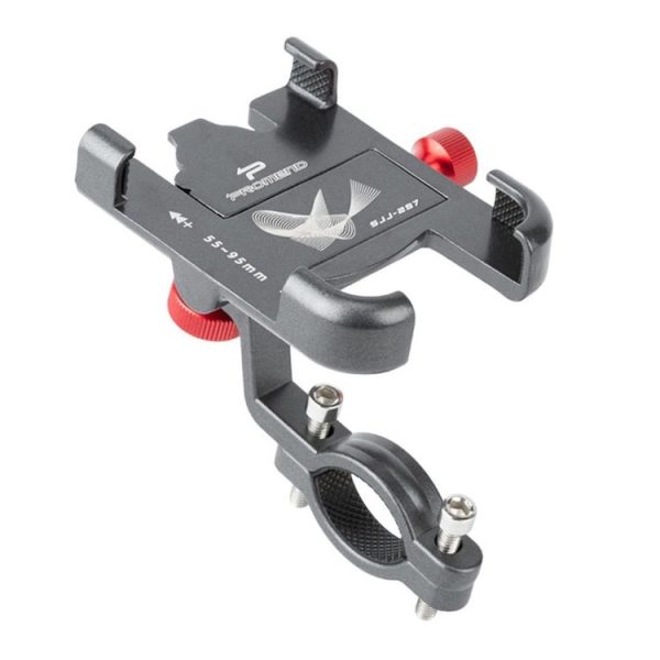 PROMEND SJJ-297 Aluminum Alloy Rotation Adjustable Bicycle Mobile Phone Bracket (Titanium)
