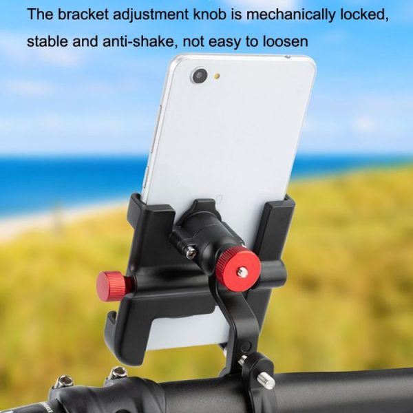 PROMEND SJJ-297 Aluminum Alloy Rotation Adjustable Bicycle Mobile Phone Bracket (Titanium) - Image 6