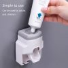 2pcs 2 In 1 Wall-mounted Automatic Toothpaste Squeezer Toothbrush Holder (Gray) - Image 4