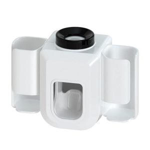 Electric Toothbrush Holder Automatic Toothpaste Squeezer Bathroom Wall Mounted Toothpaste Holder (White)