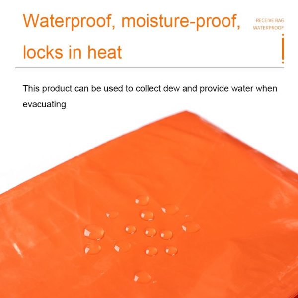 Portable Aluminum Film Outdoor Emergency Warming Triangular Tent (Orange) - Image 4